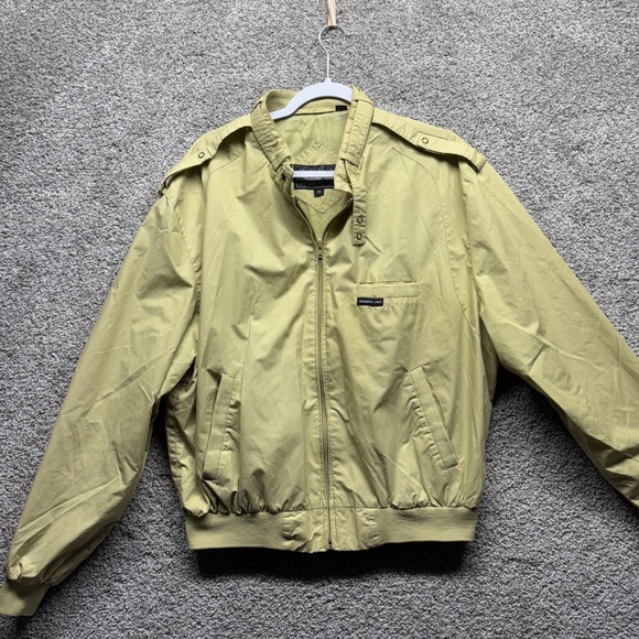 Members Only Other - Vintage Members Only Jacket Adult 46L Yellow Full Zip Racer Bomber 80s Mens Read